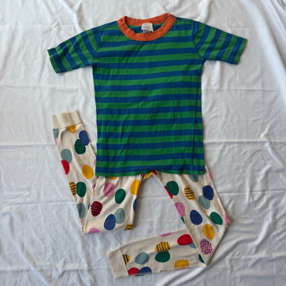 Hanna Andersson Green Pajama Set Cotton Cozy Sleeping PJs size 10